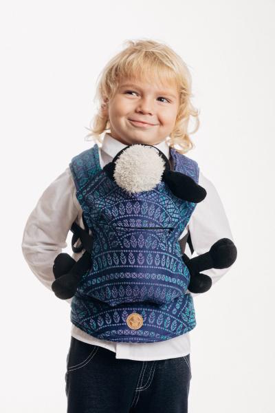 LennyLamb Puppentragehilfe mit Schnallen Peacock's Tail - dunkelblau